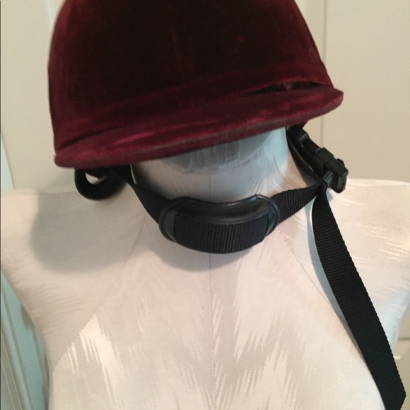 Vintage Essex Deluxe riding cap burgundy velvet 58 - Picture 11 of 11